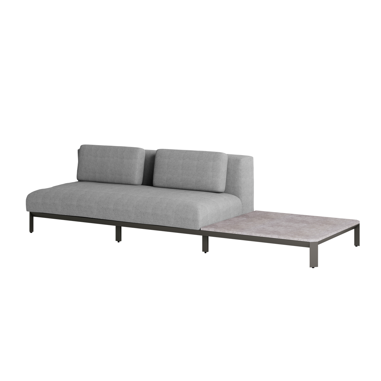 Mauroo - Long sofa with table - White