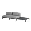 Mauroo - Long sofa with table - Charcoal