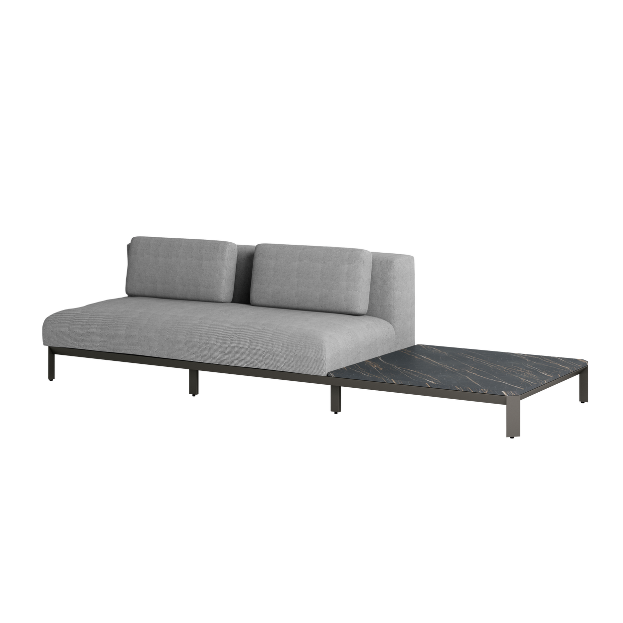 Mauroo - Long sofa with table - White