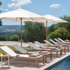 Shine Sunbed Teak met verborgen wieltjes