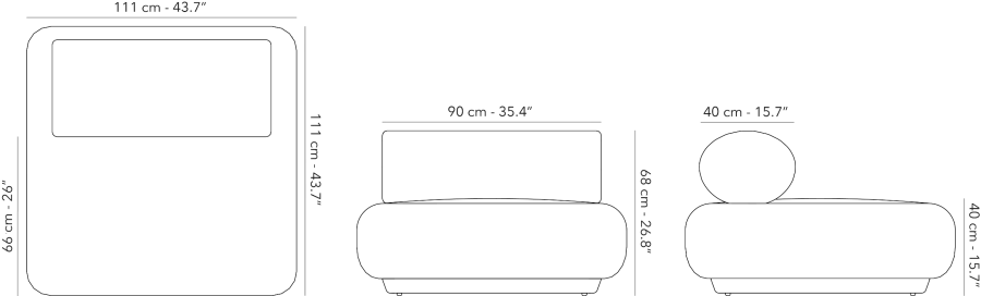 Tatami - Lounge chair 1S - middle seat