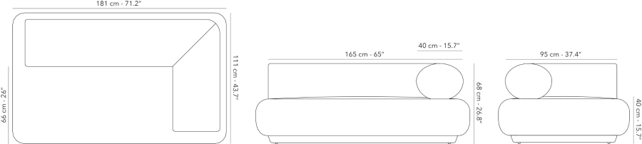 Tatami - Sofa 3S - Left corner