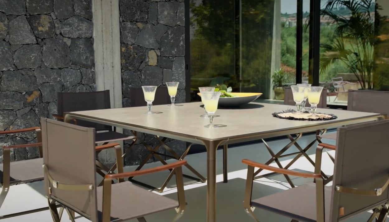 Terramare table - vierkant - Stoneware top - Aluminium - 2 sizes