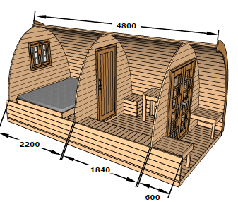 Camping POD 480cm bouwpakket