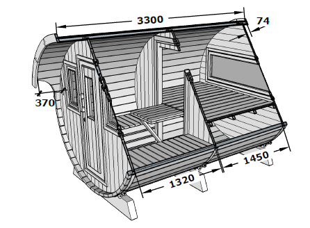 Camping Barrel 330cm bouwpakket