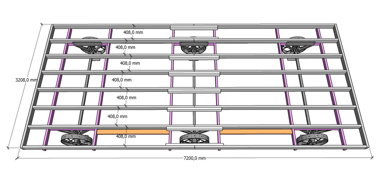!NIEUW! Wielenset DAN niet-verrijdbaar / breedte 320cm