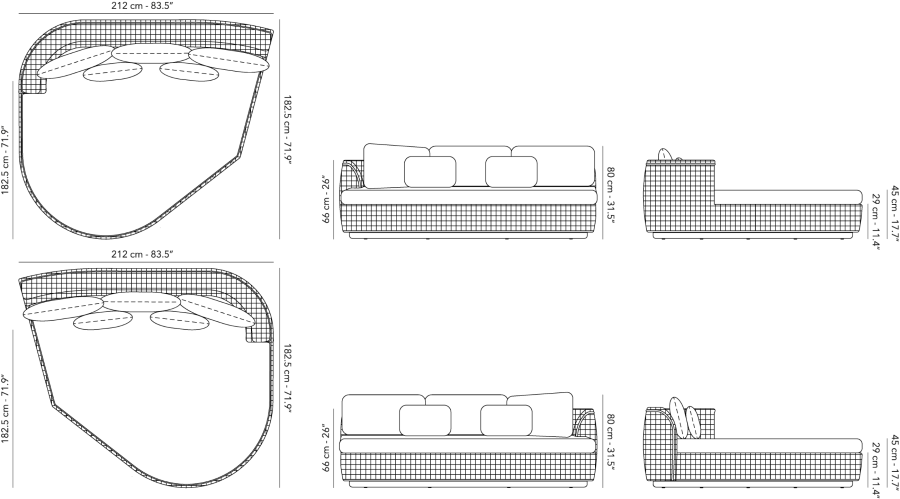Tondo - Modular organic Sofa island - Left arm