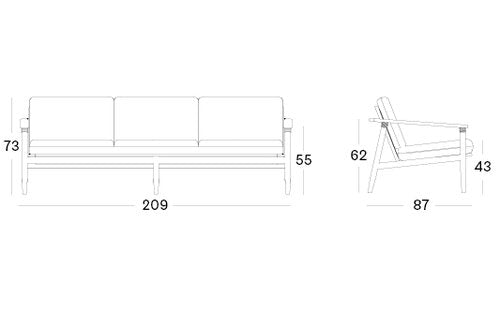 David Lounge Sofa 3S