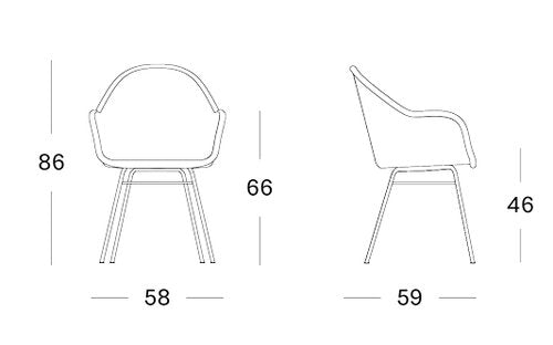 Edgard dining armchair - steel A base