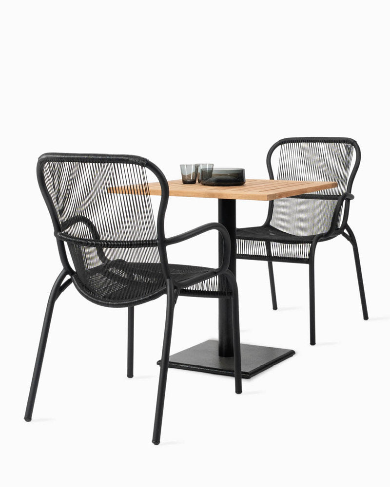 Set Loop Dining chair x 2 / Quadro bistro table 70x70 teak