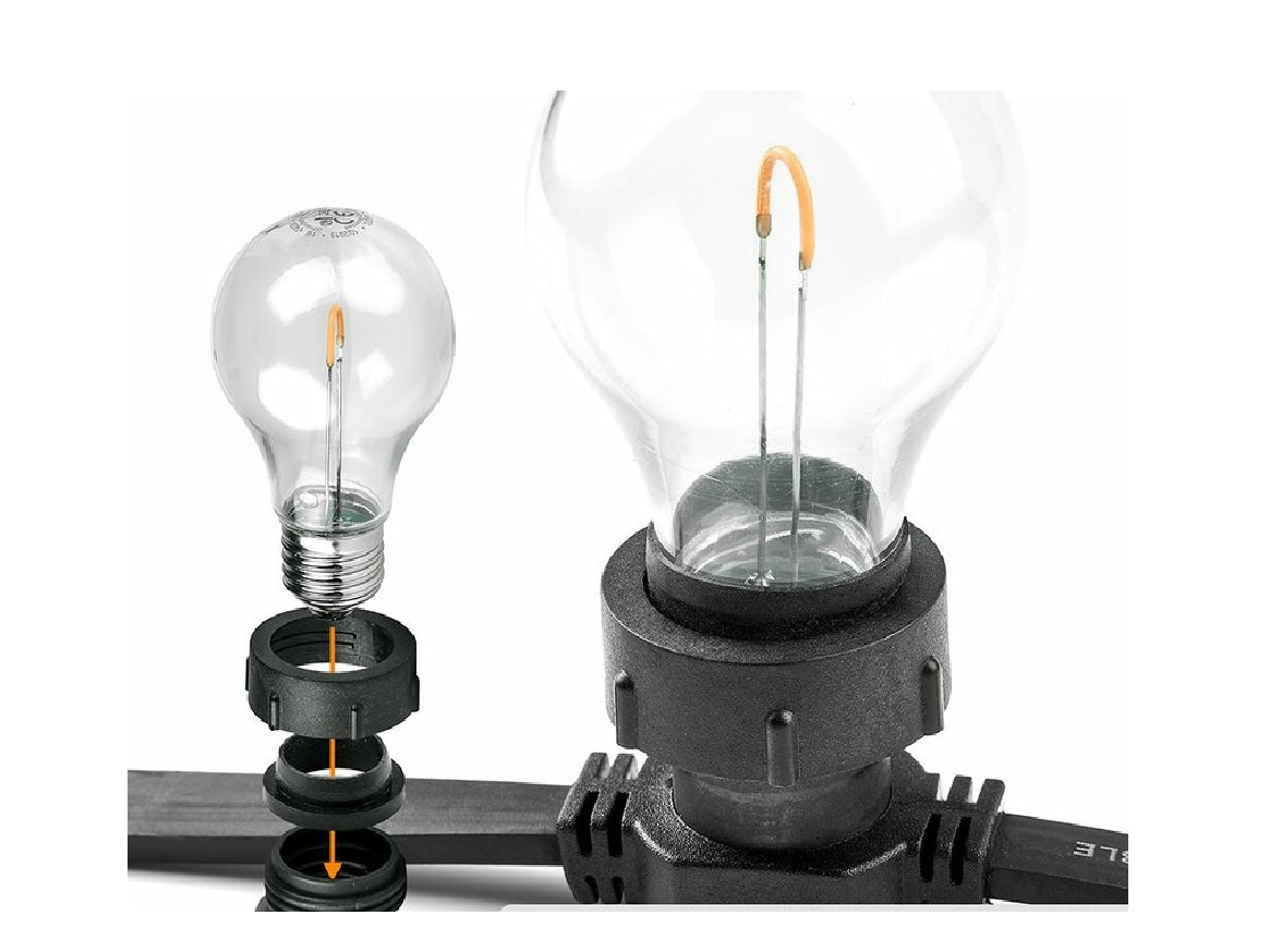 Lichtsnoer zwart excl. lampen - 3 sizes