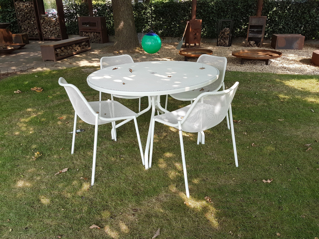 Set Cambi tafel rond Ø120 + x4 Round chair - White