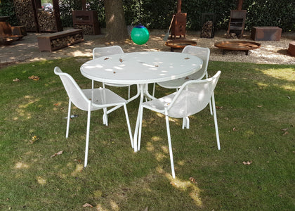 Set Cambi tafel rond Ø120 + x4 Round chair - White