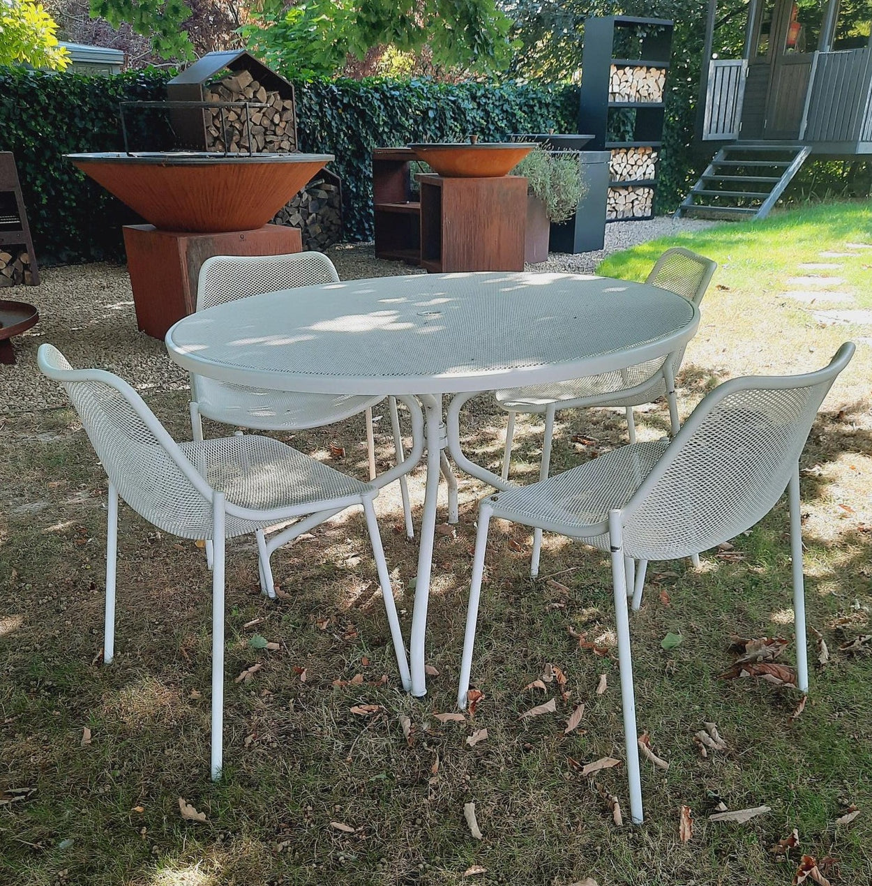 Set Cambi tafel rond Ø120 + x4 Round chair - White