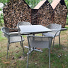Set Darwin tafel 80x80 en Darwin armchair x4