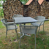 Set Darwin tafel 80x80 en Darwin armchair x4