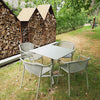 Set Darwin tafel 80x80 en Darwin armchair x4