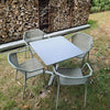 Set Darwin tafel 80x80 en Darwin armchair x4