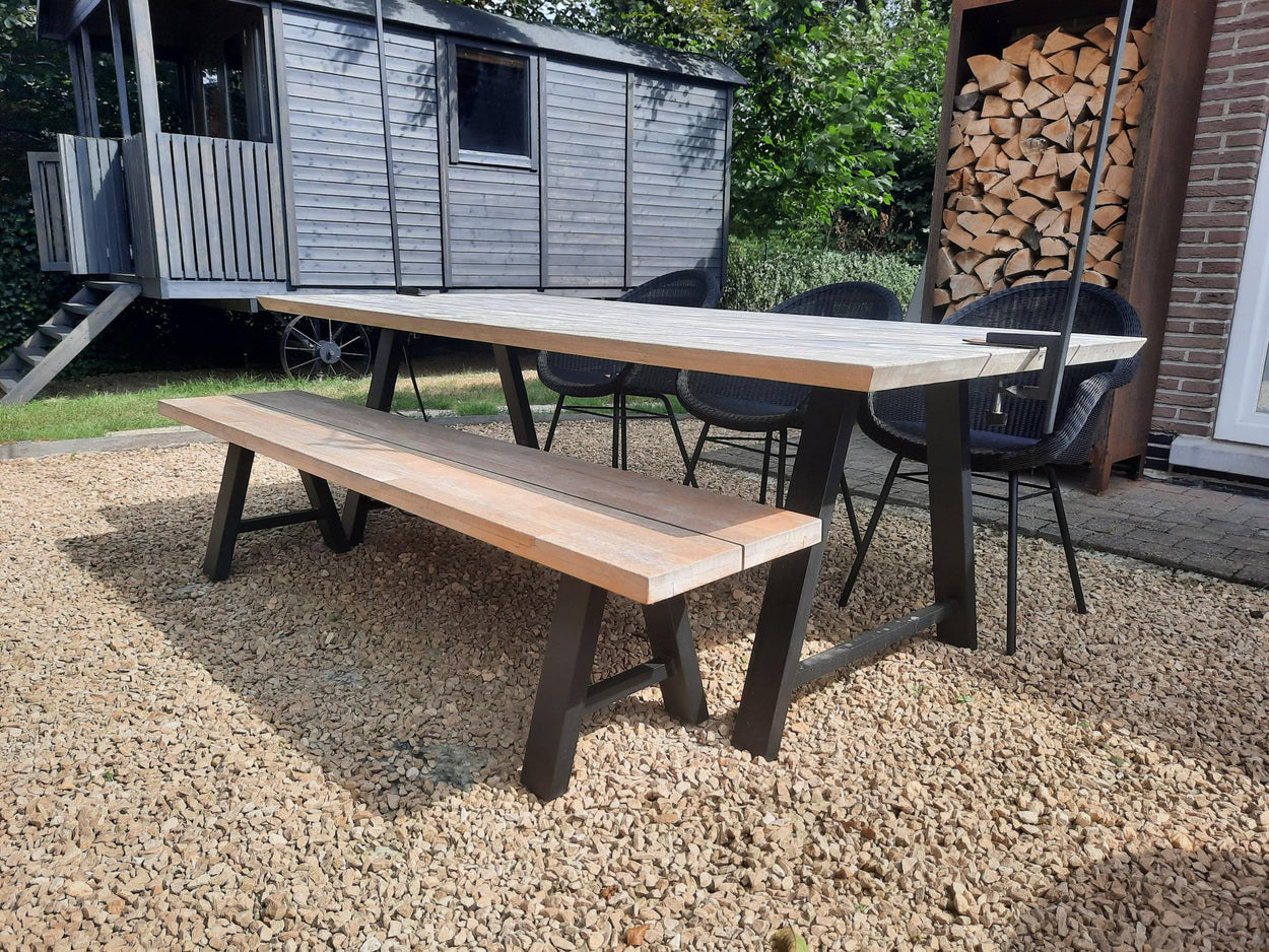 Set Matteo Dining table 215x100cm + Matteo Bench + Edgard dining chair x3