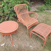 Set Loop lounge Chair, Loop footrest & Loop side table terracotta