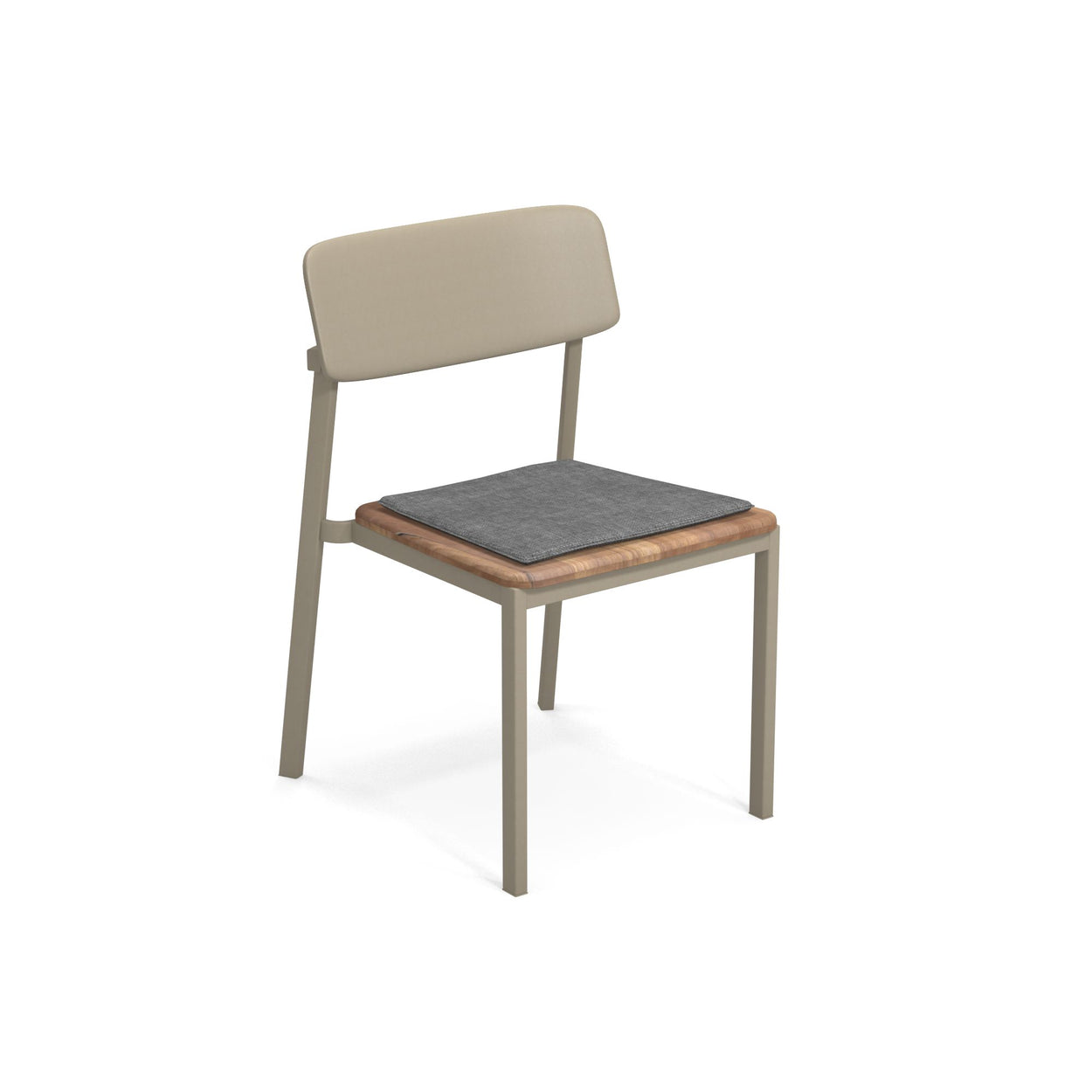 Shine chair Aluminium + Teak / 2 stuks