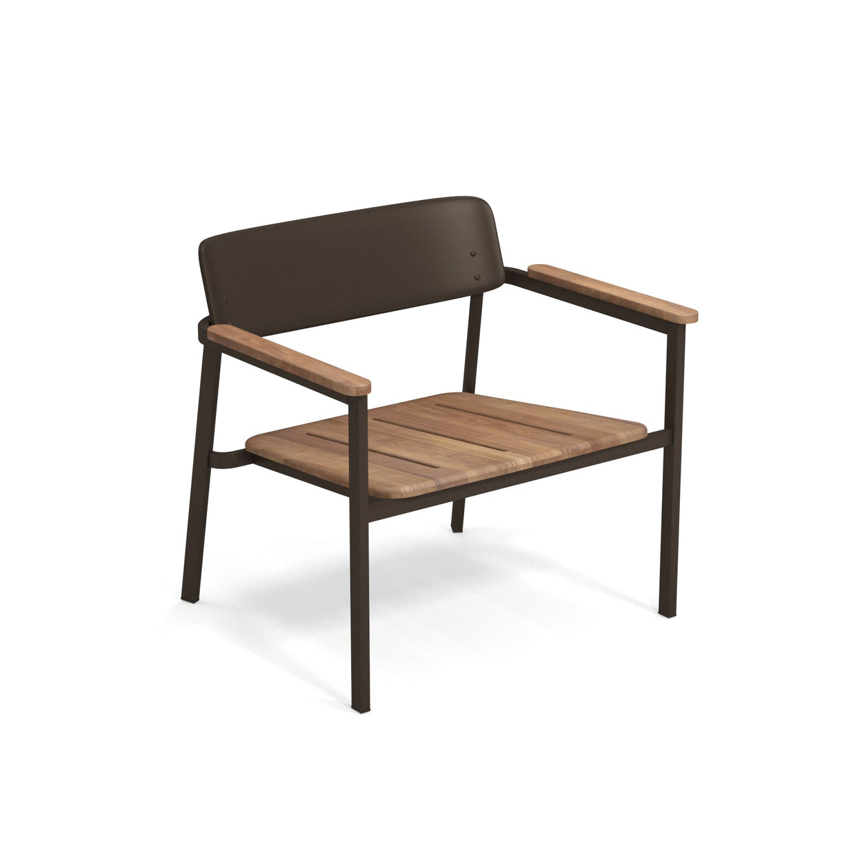 Shine Lounge chair Aluminium + Teak / 2 stuks