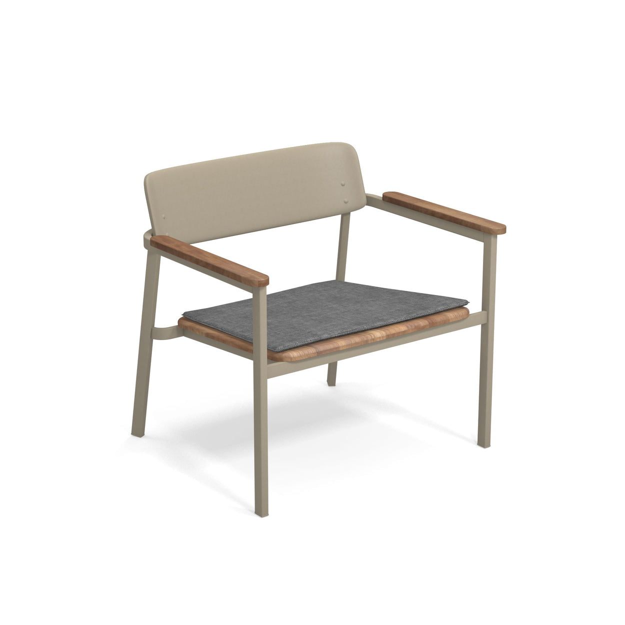 Shine Lounge chair Aluminium + Teak / 2 stuks