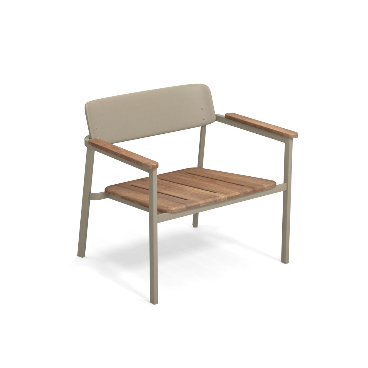 Shine Lounge chair Aluminium + Teak / 2 stuks