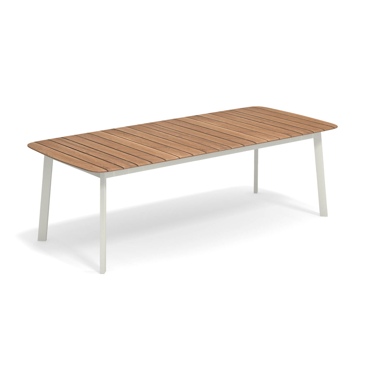Shine Table rechthoek Aluminium + Teak top - 225x100