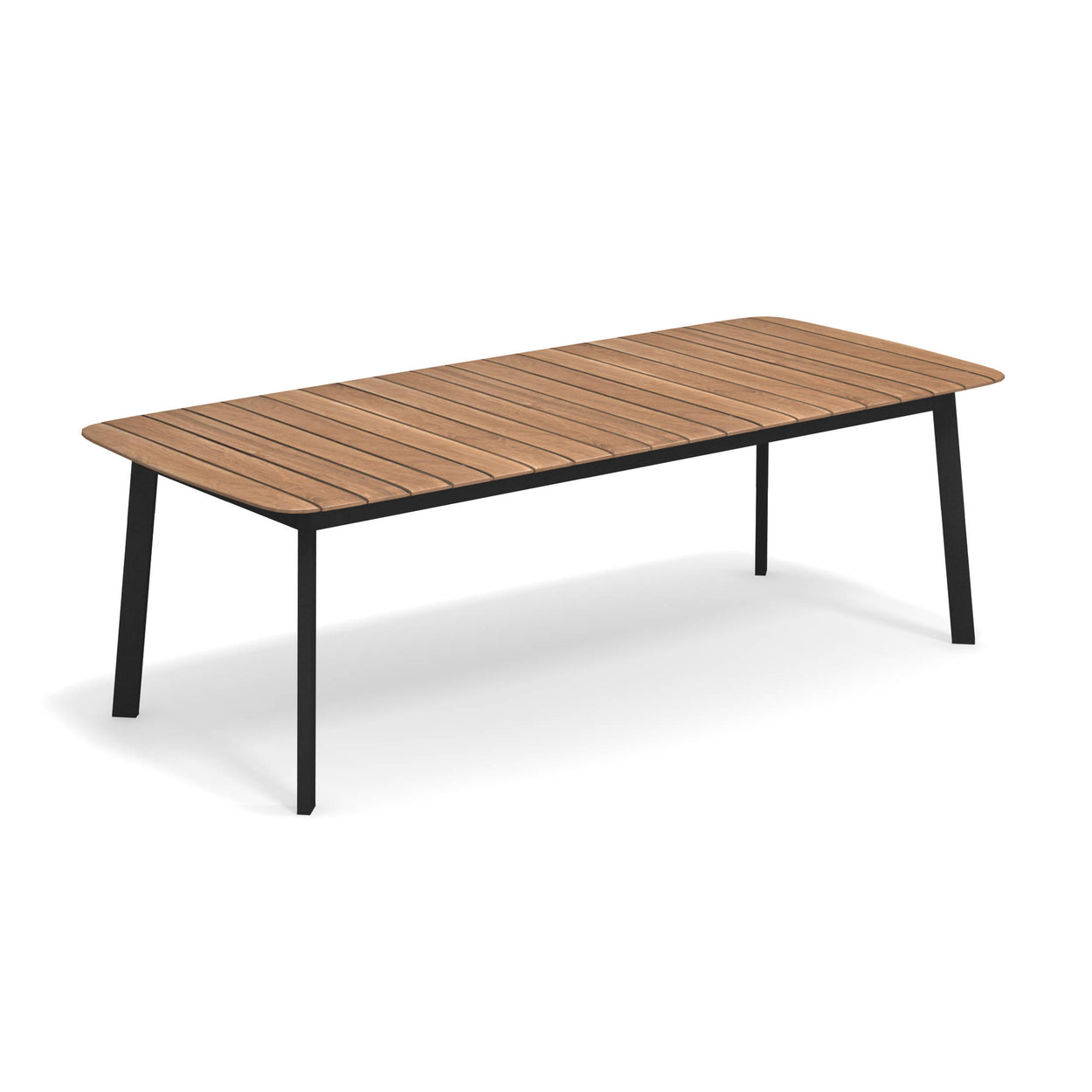 Shine Table rechthoek Aluminium + Teak top - 225x100