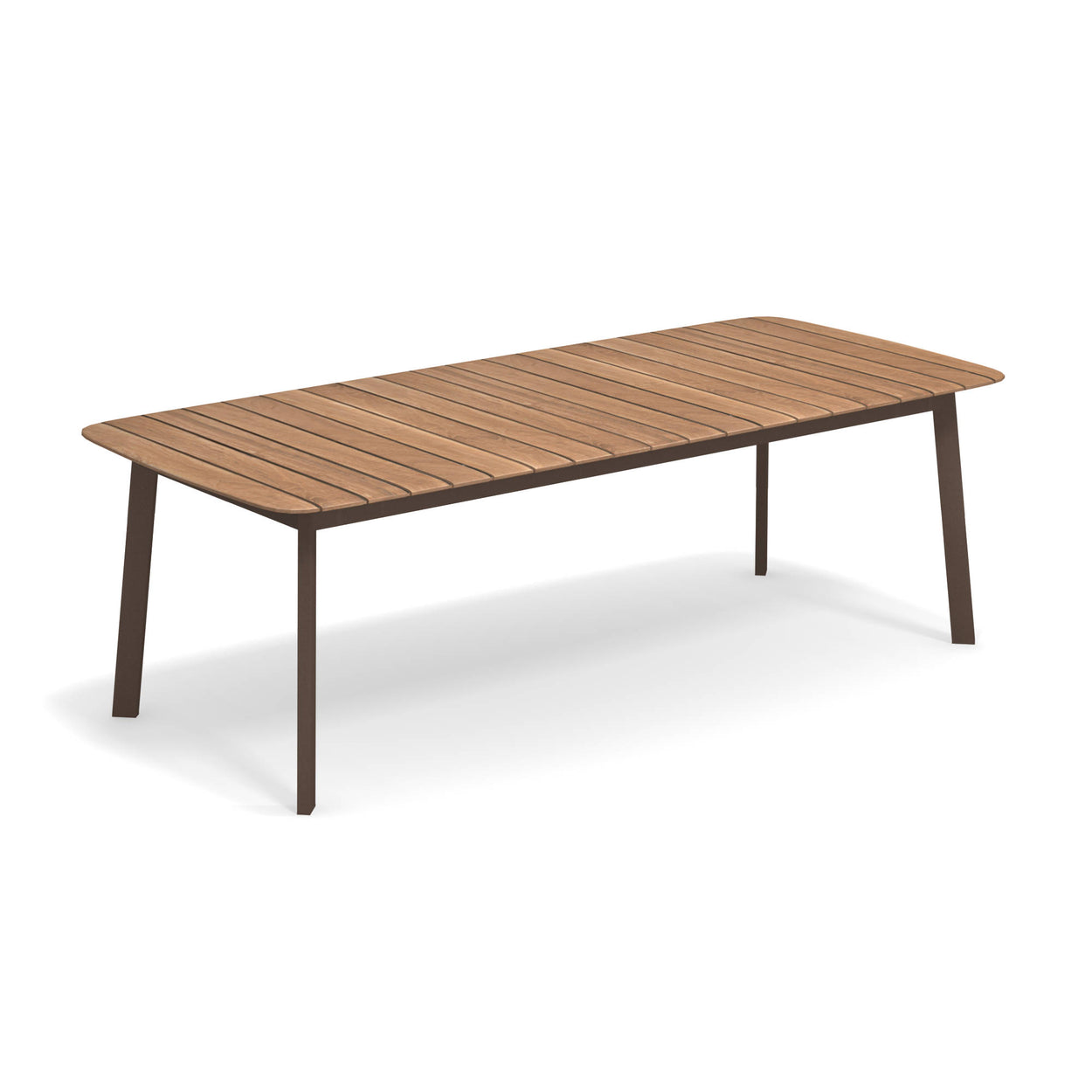 Shine Table rechthoek Aluminium + Teak top - 225x100