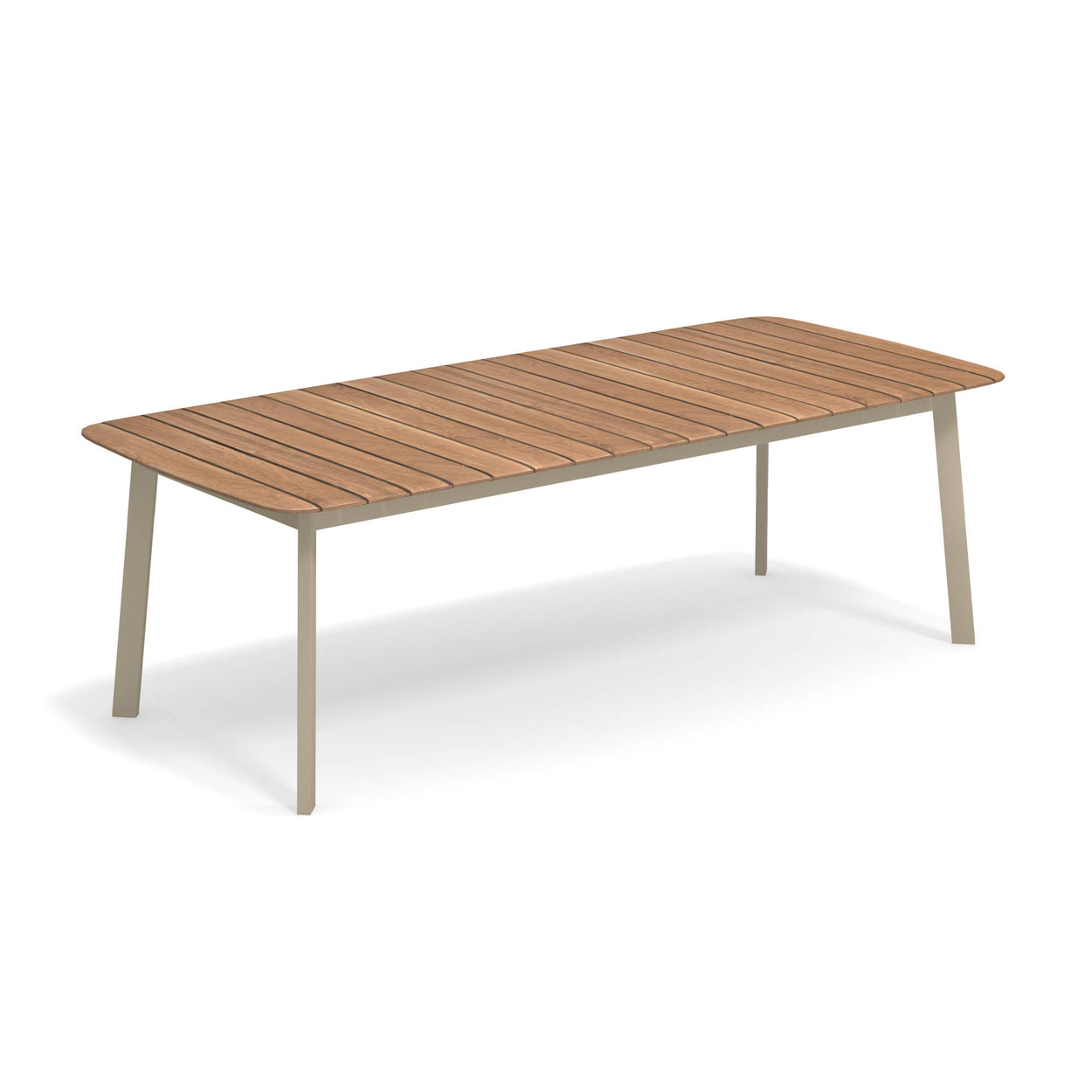 Shine Table rechthoek Aluminium + Teak top - 225x100