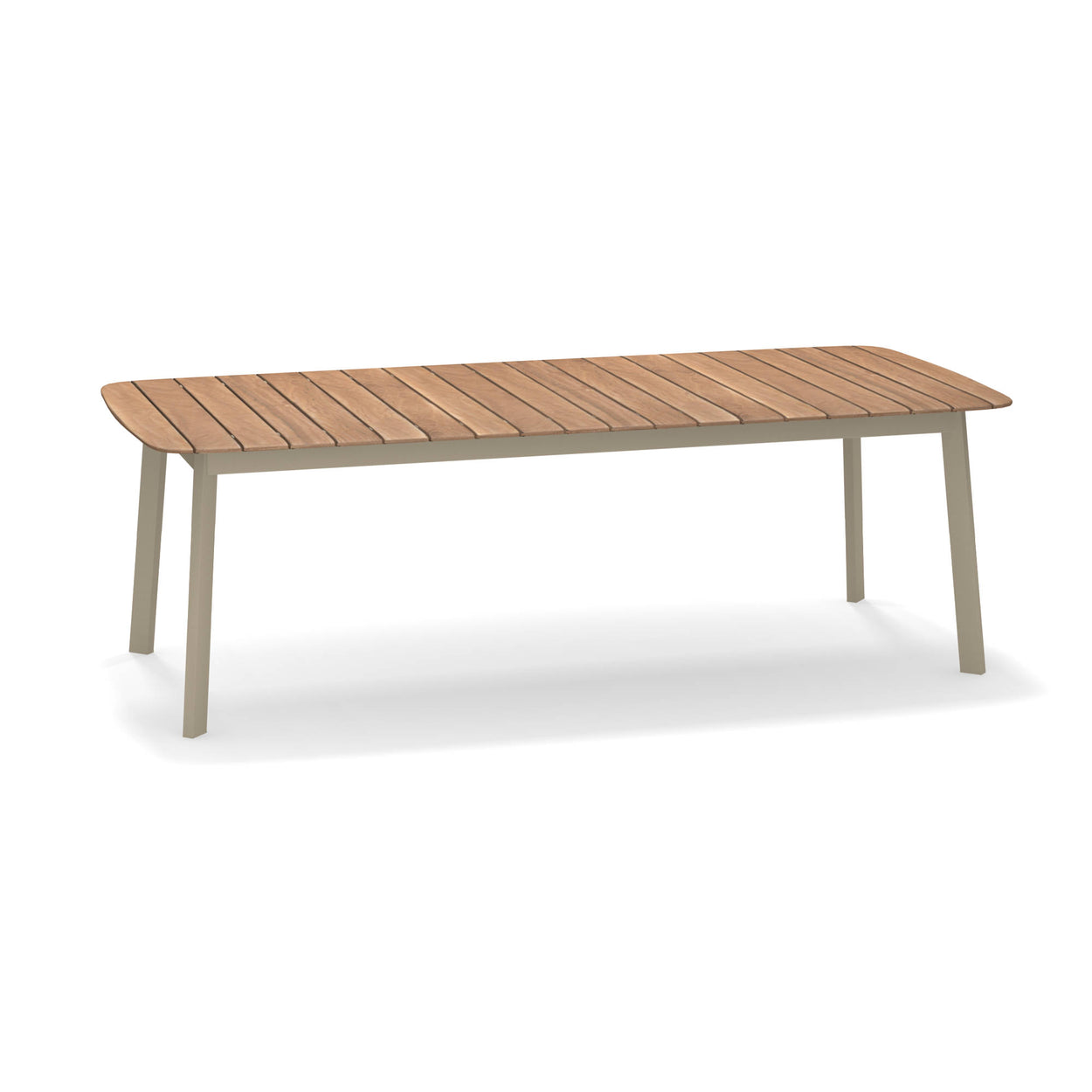 Shine Table rechthoek Aluminium + Teak top - 225x100