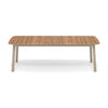 Shine Table rechthoek Aluminium + Teak top - 225x100
