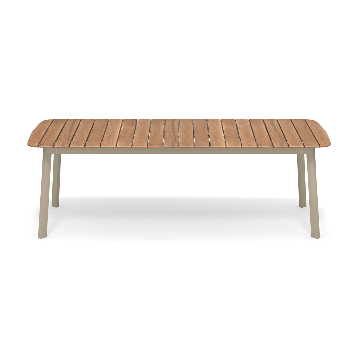 Shine Table rechthoek Aluminium + Teak top - 225x100
