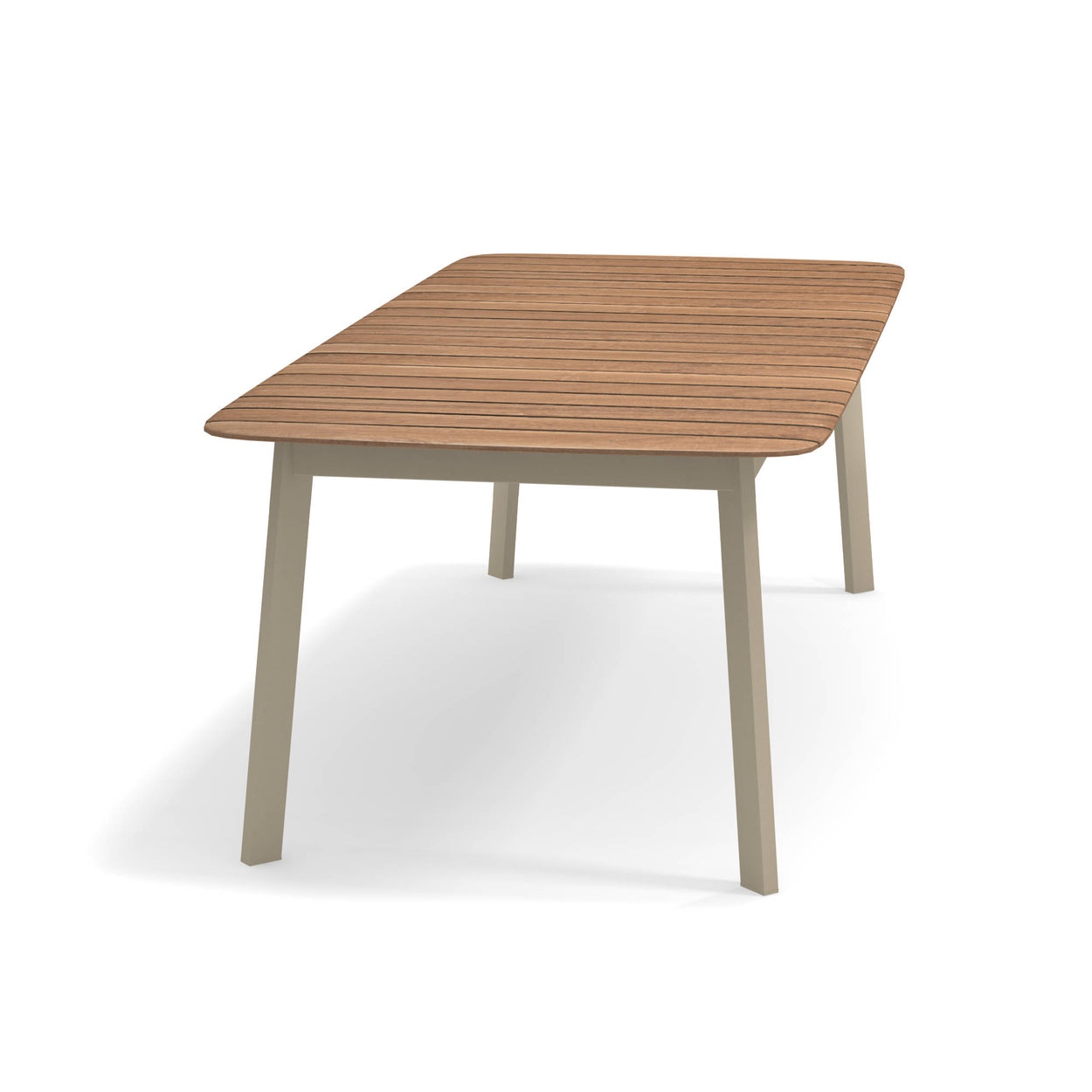 Shine Table rechthoek Aluminium + Teak top - 225x100