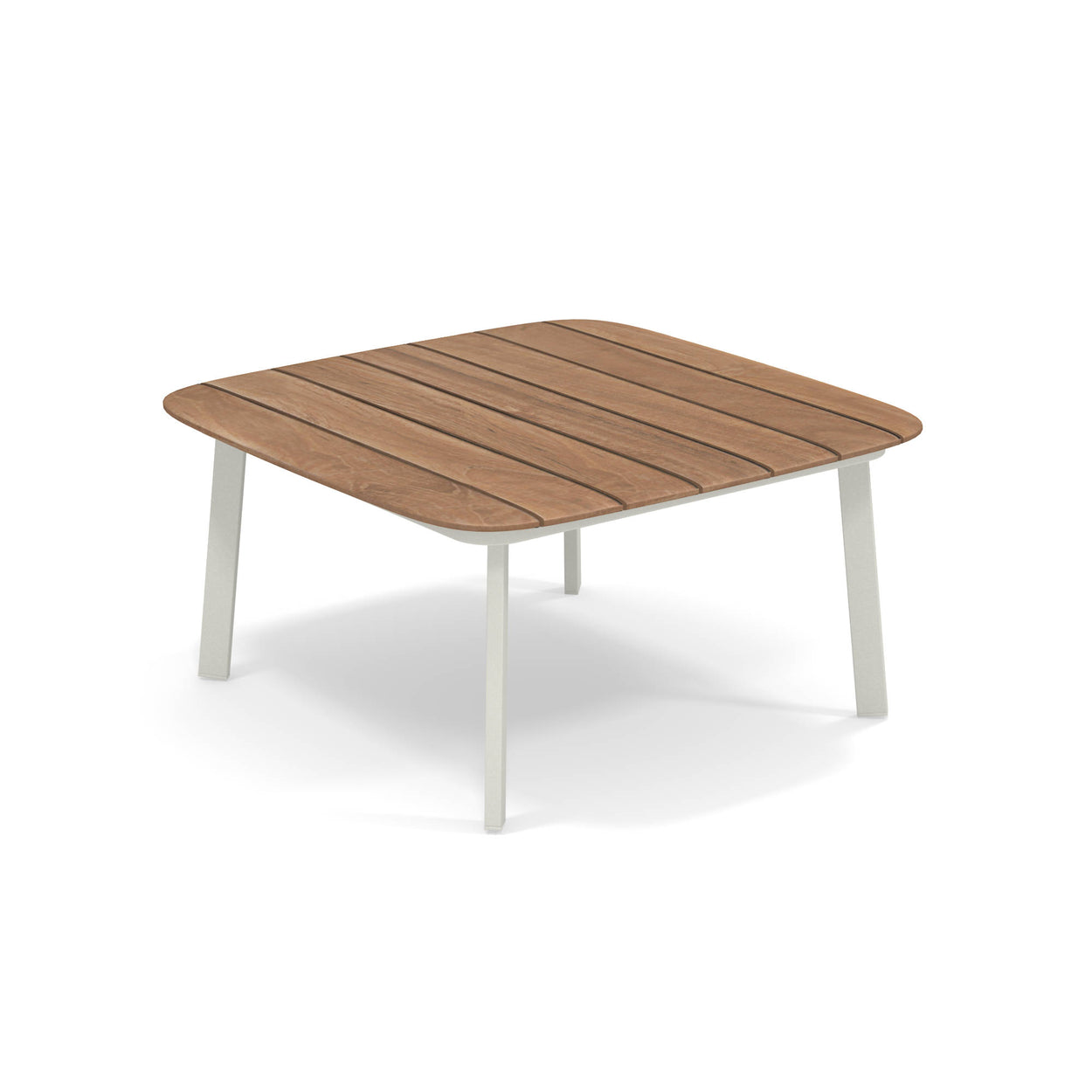 Shine Coffee table Aluminium + Teak top
