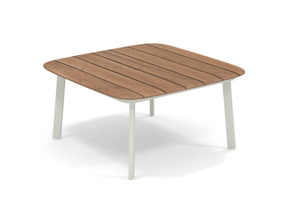 Shine Coffee table Aluminium + Teak top