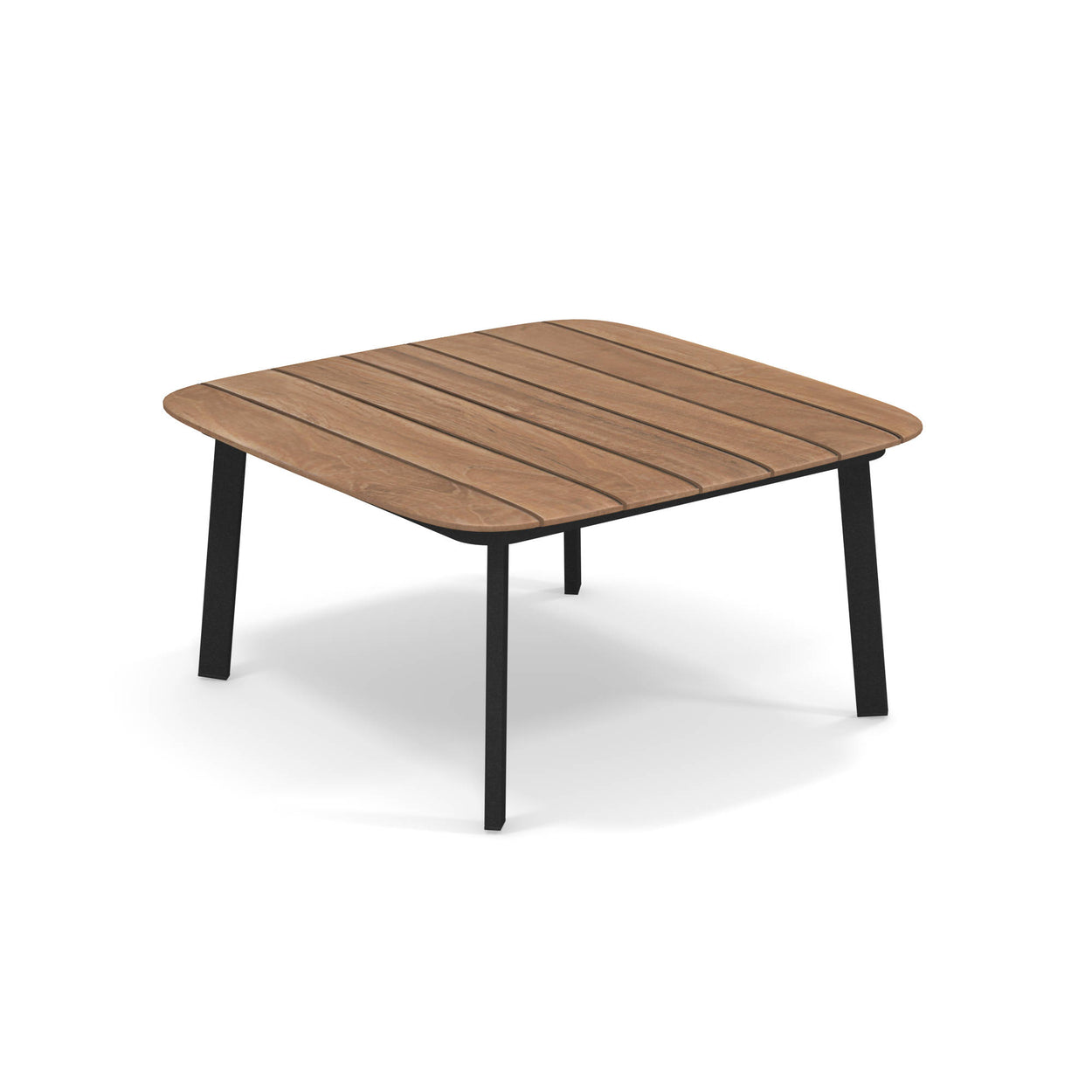 Shine Coffee table Aluminium + Teak top