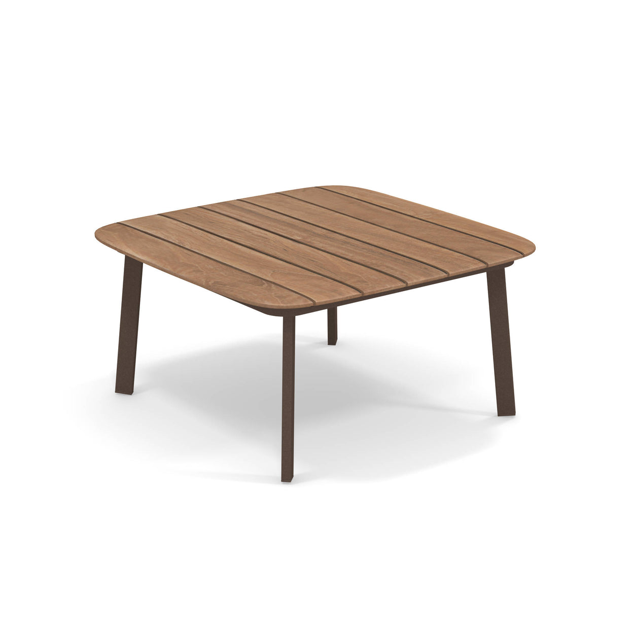 Shine Coffee table Aluminium + Teak top