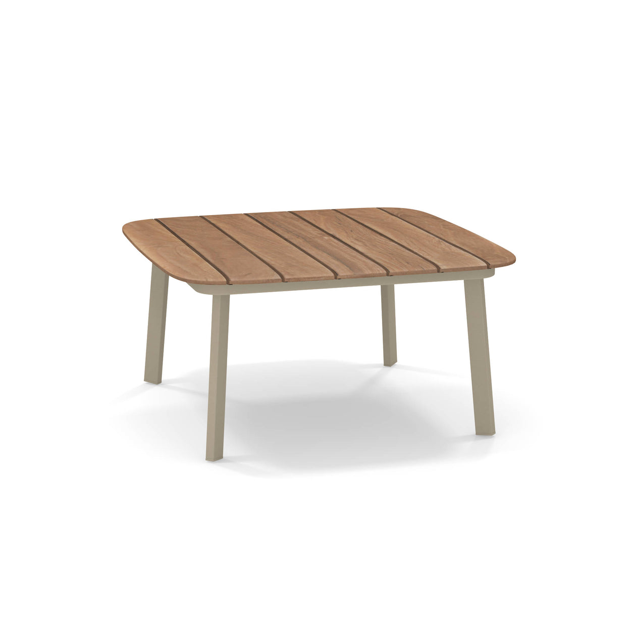 Shine Coffee table Aluminium + Teak top