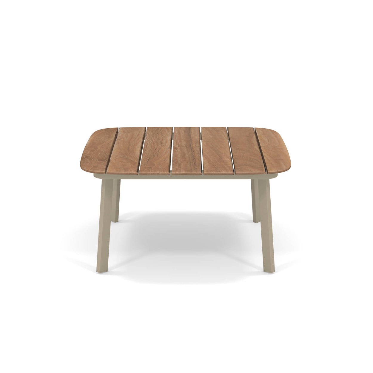 Shine Coffee table Aluminium + Teak top