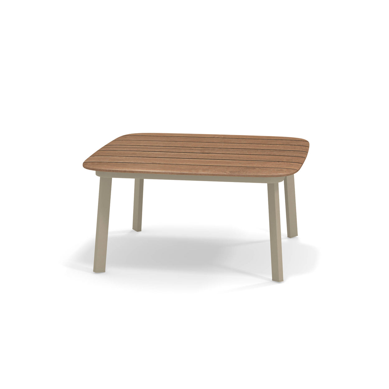 Shine Coffee table Aluminium + Teak top