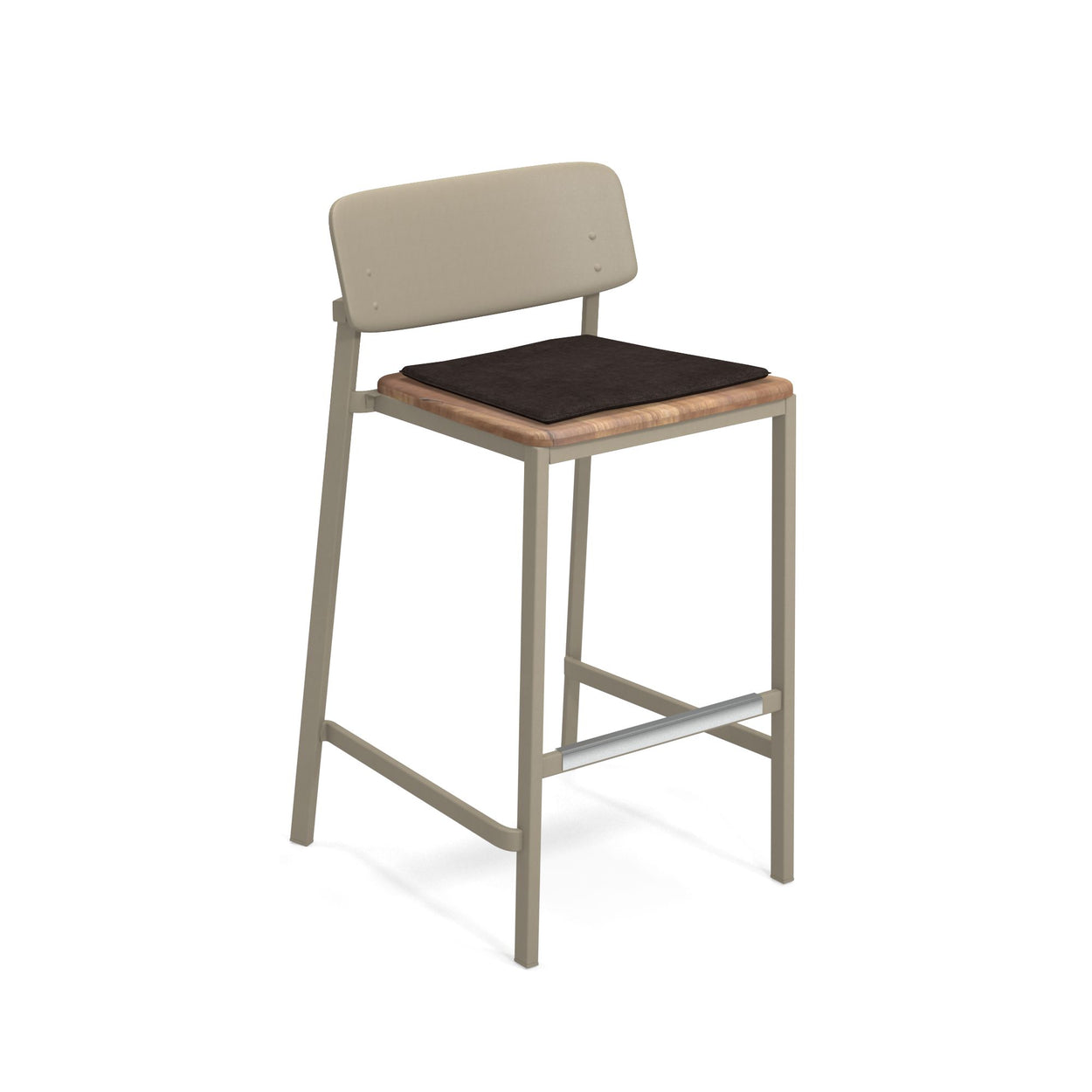 Shine Barkruk Aluminium + Teak / 2 stuks