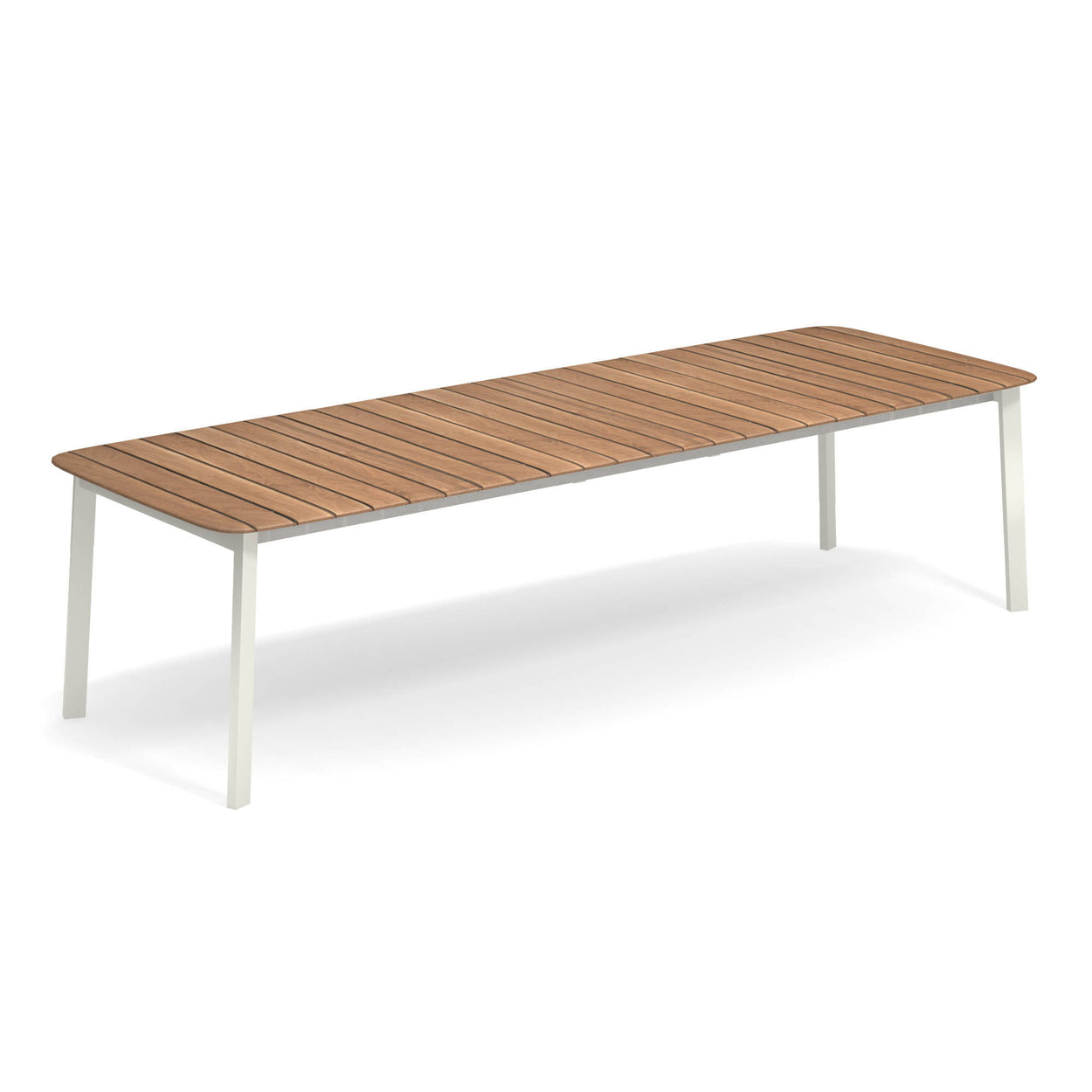 Shine Tafel 180x100 verlengbaar+56+56 Aluminium + Teak top