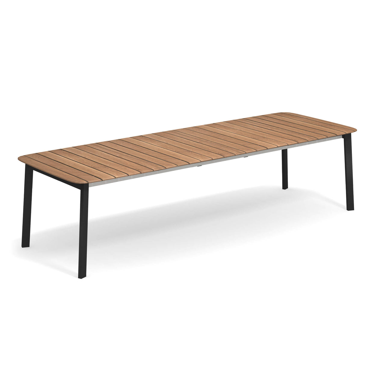Shine Tafel 180x100 verlengbaar+56+56 Aluminium + Teak top