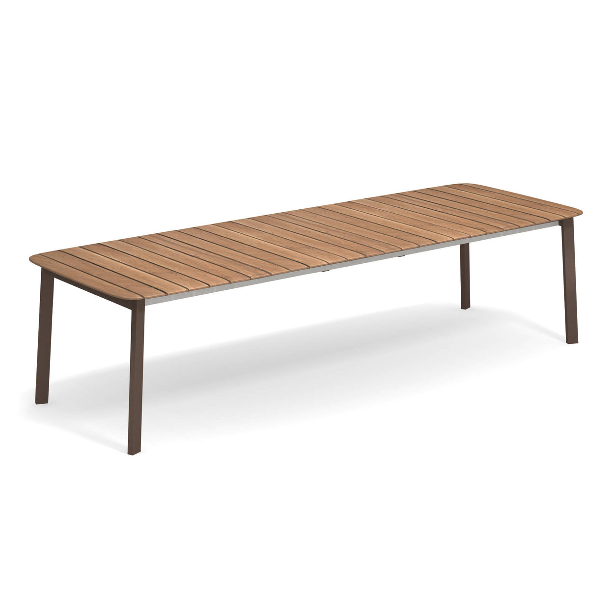Shine Tafel 180x100 verlengbaar+56+56 Aluminium + Teak top