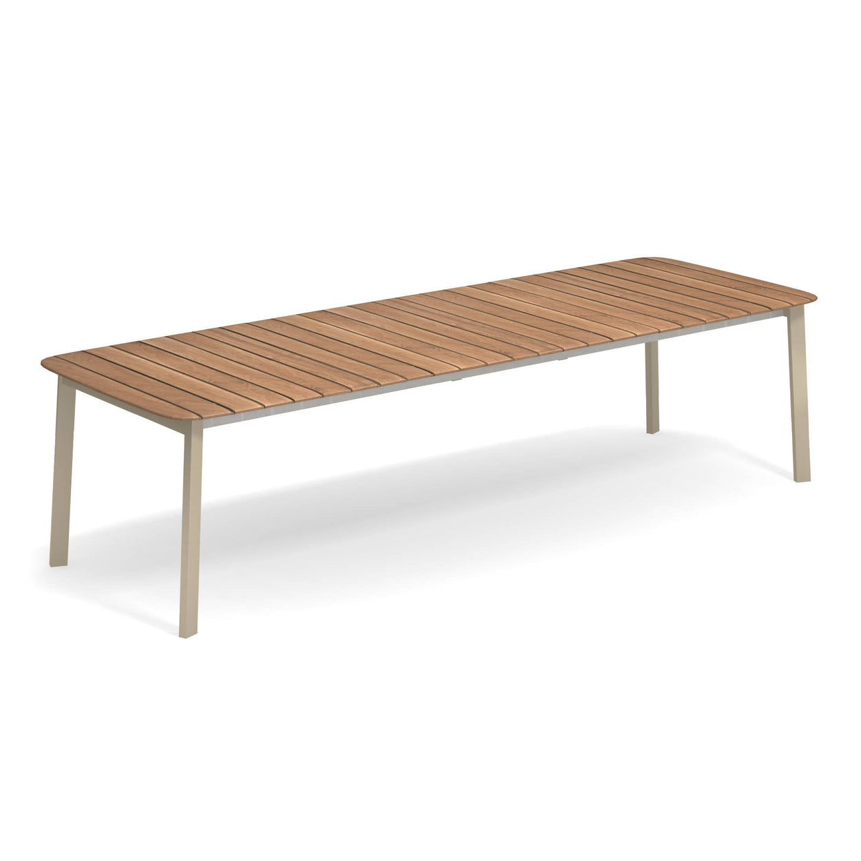 Shine Tafel 180x100 verlengbaar+56+56 Aluminium + Teak top