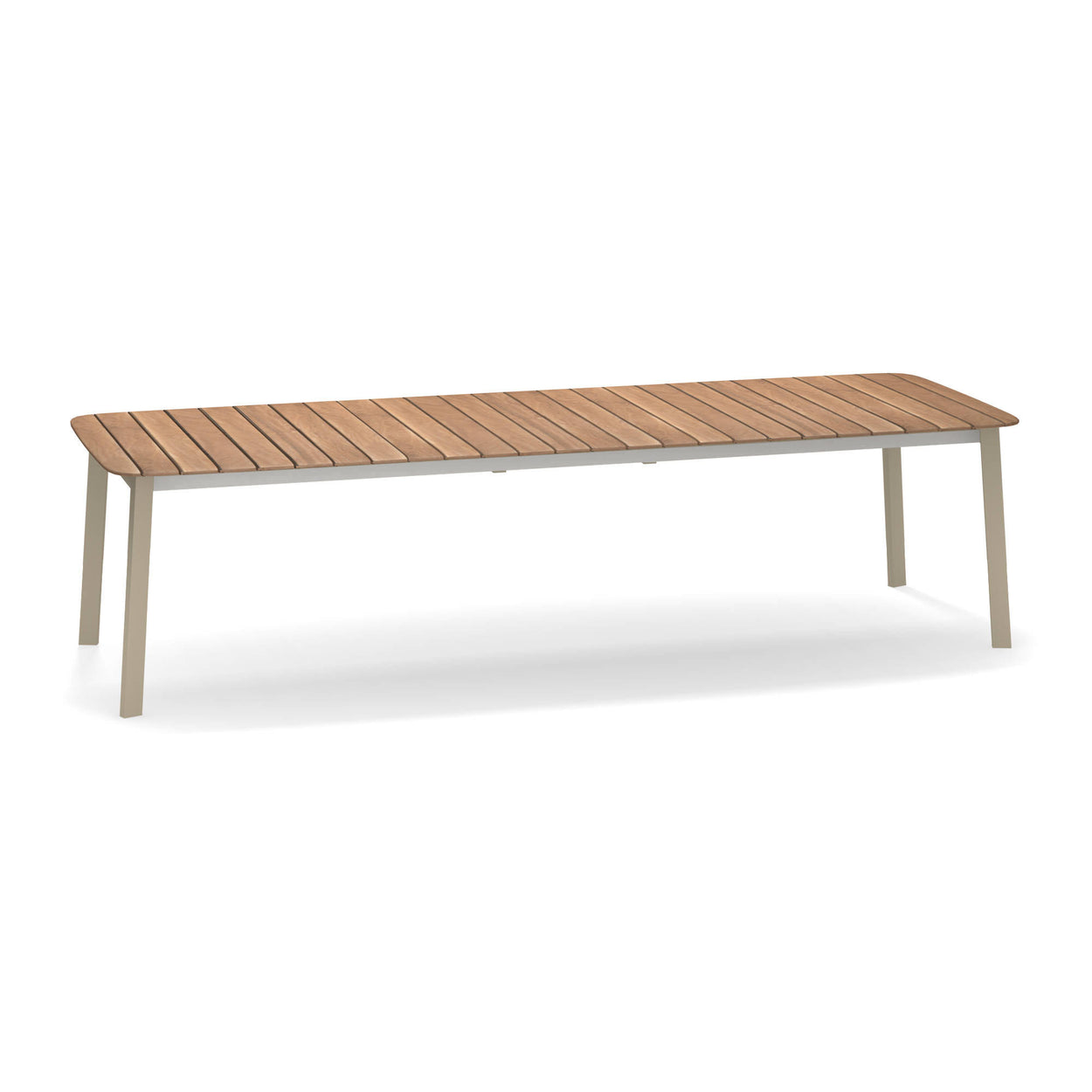 Shine Tafel 180x100 verlengbaar+56+56 Aluminium + Teak top