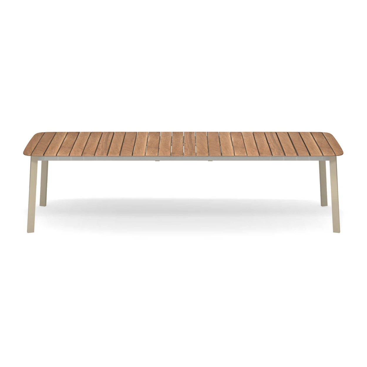 Shine Tafel 180x100 verlengbaar+56+56 Aluminium + Teak top